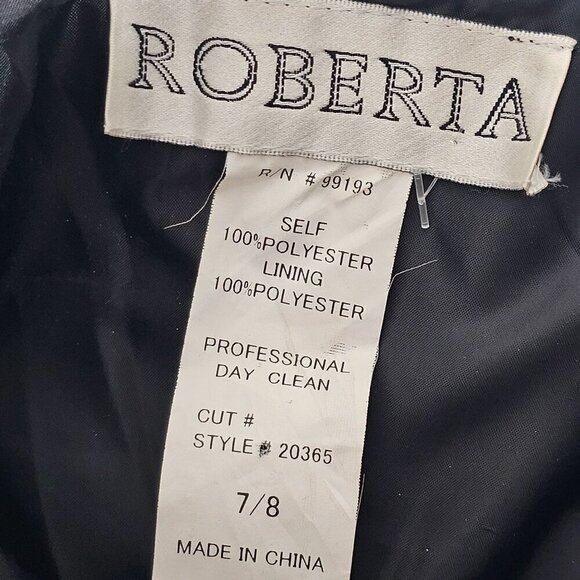 Vintage Roberta Sequin Cocktail Mini Dress Sweetheart Silver Black Size 7/8 - Picture 6 of 11